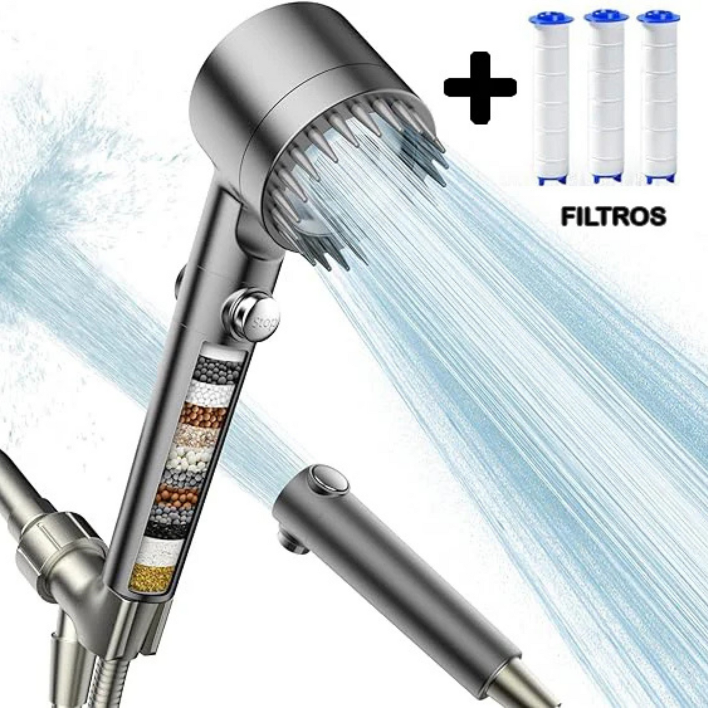 Ducha de Alta Presión con Filtro (3 Filtros ¡GRATIS!)