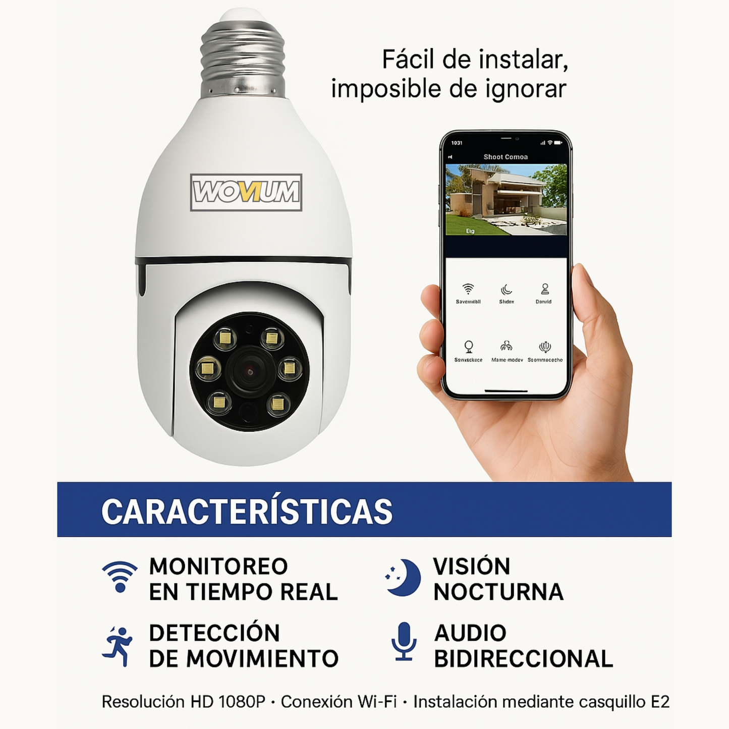 ¡TE ESTOY VIENDO! Cámara de Seguridad 360 Oculta en una Bombilla
