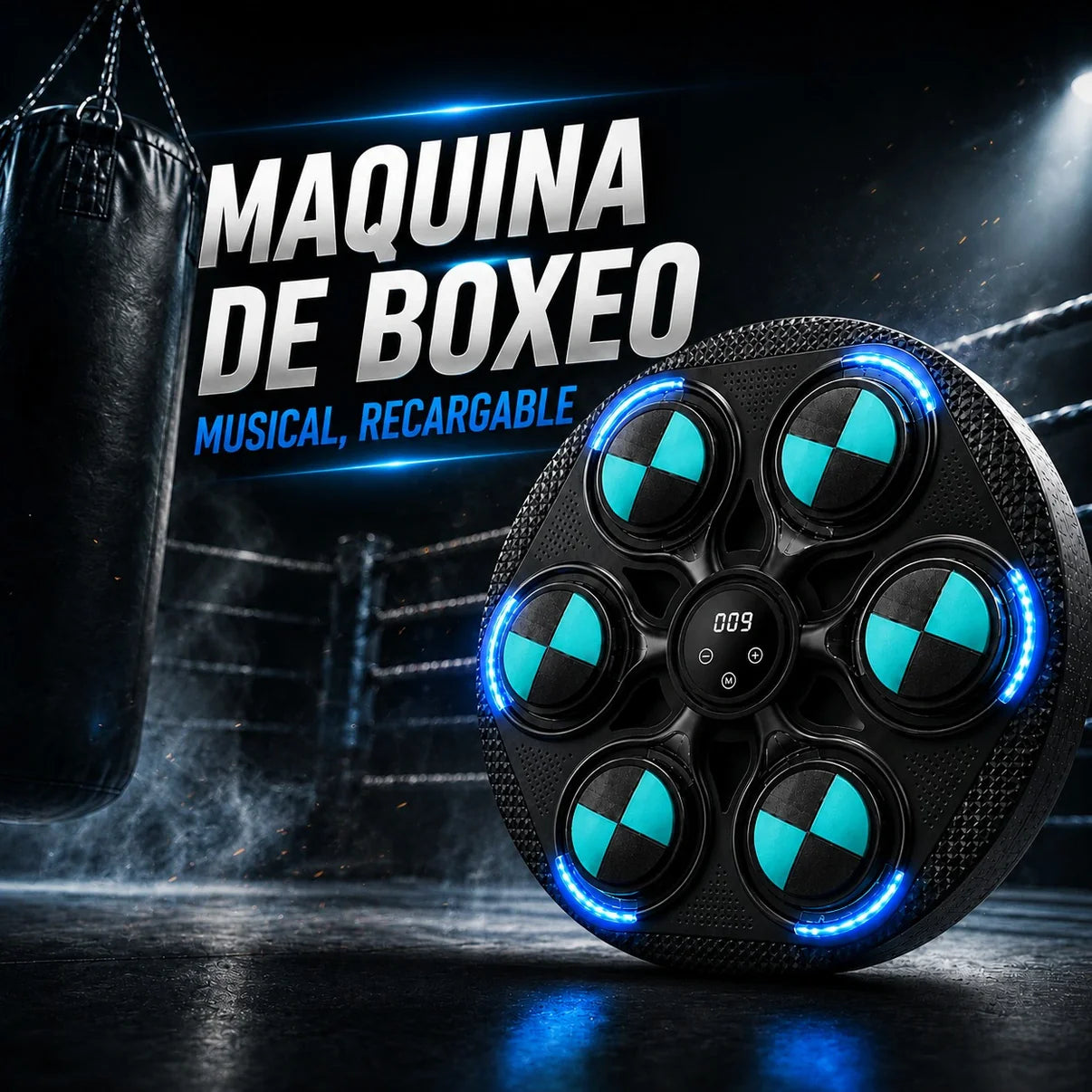 Máquina de Boxeo Electrónica de Pared con Luces LED