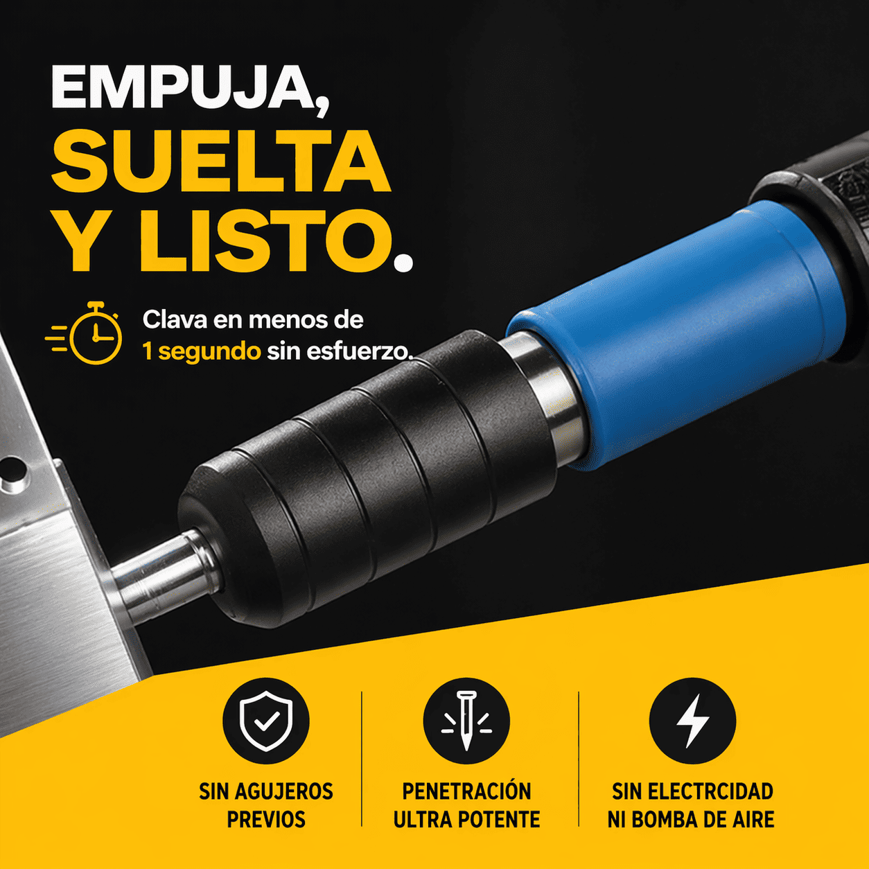 Pistola Fijadora de Clavos Portátil (50 Clavos Gratis🎁 + Kit Protector)