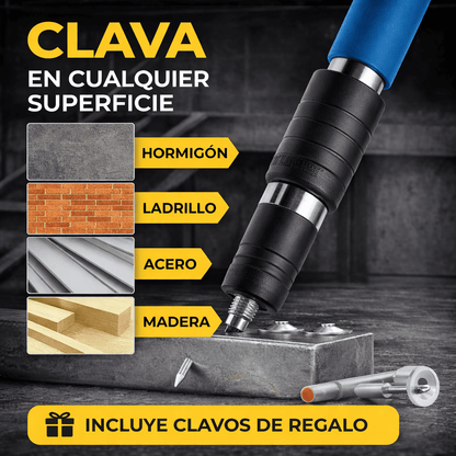 Pistola Fijadora de Clavos Portátil (50 Clavos Gratis🎁 + Kit Protector)