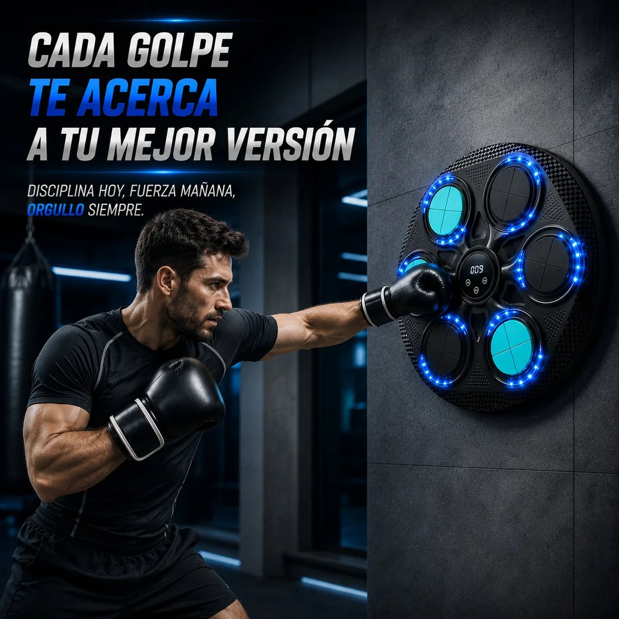 Máquina de Boxeo Electrónica de Pared con Luces LED